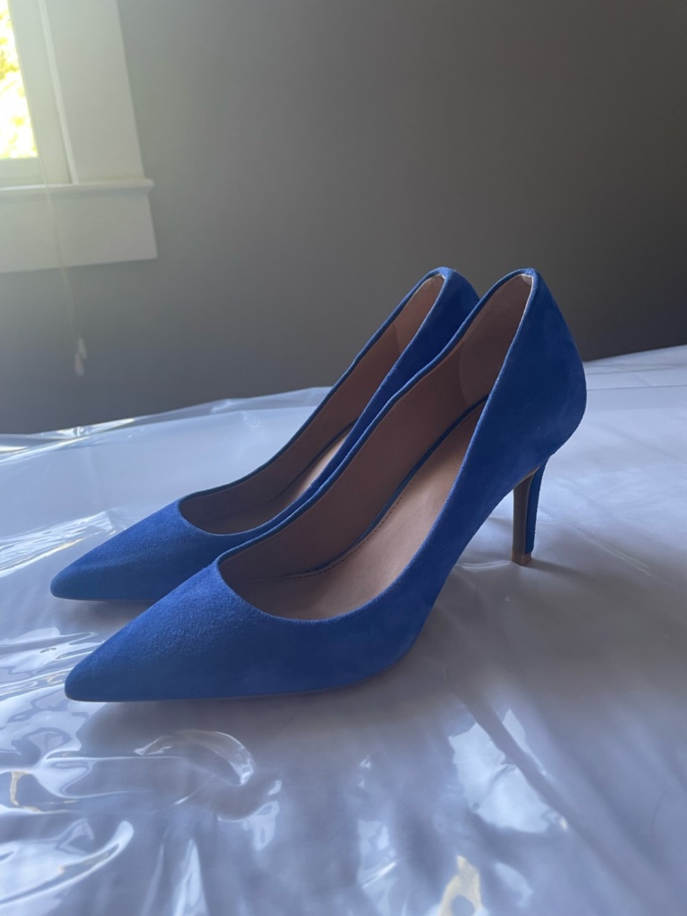 Calvin Klein Royal Blue Pointed-Toe Suede Pumps